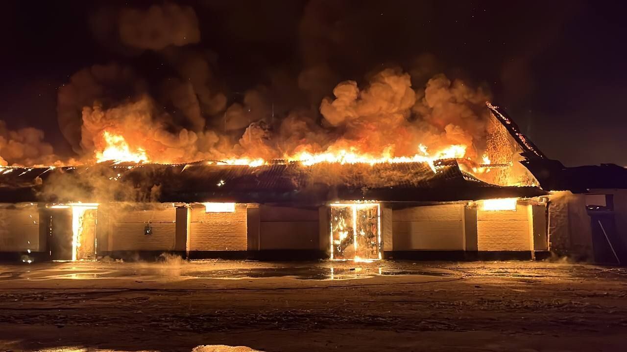 Cherkasy region hit by the Russian Federation at night: warehouses with grain caught fire. Photo