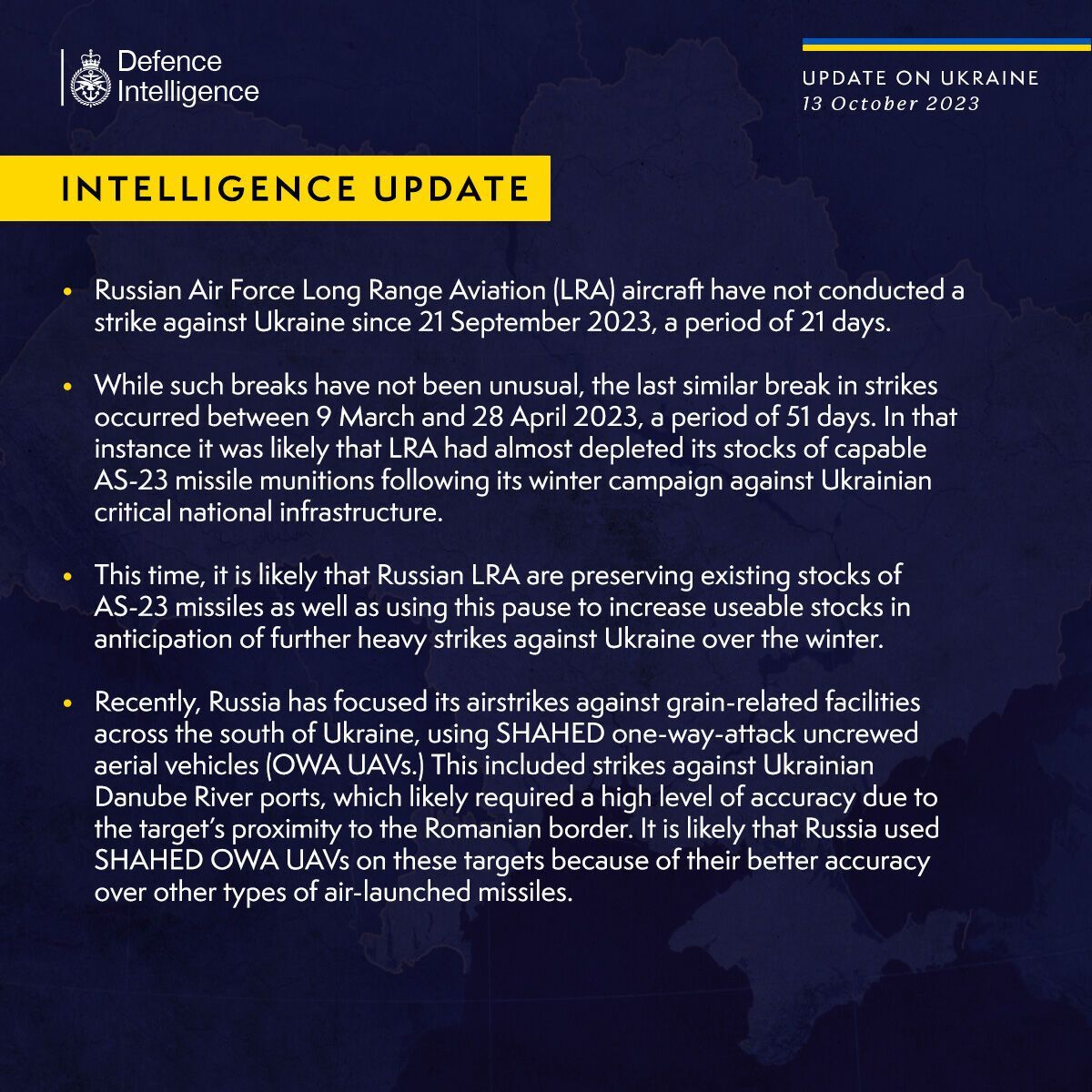 British intelligence agency explains why Russia paused massive missile strikes on Ukraine