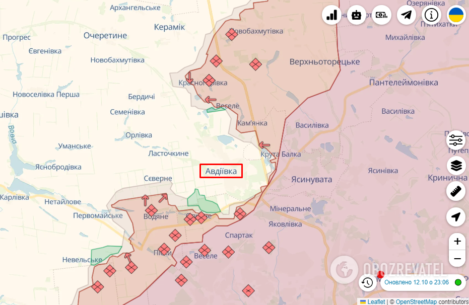 Avdiivka on the map