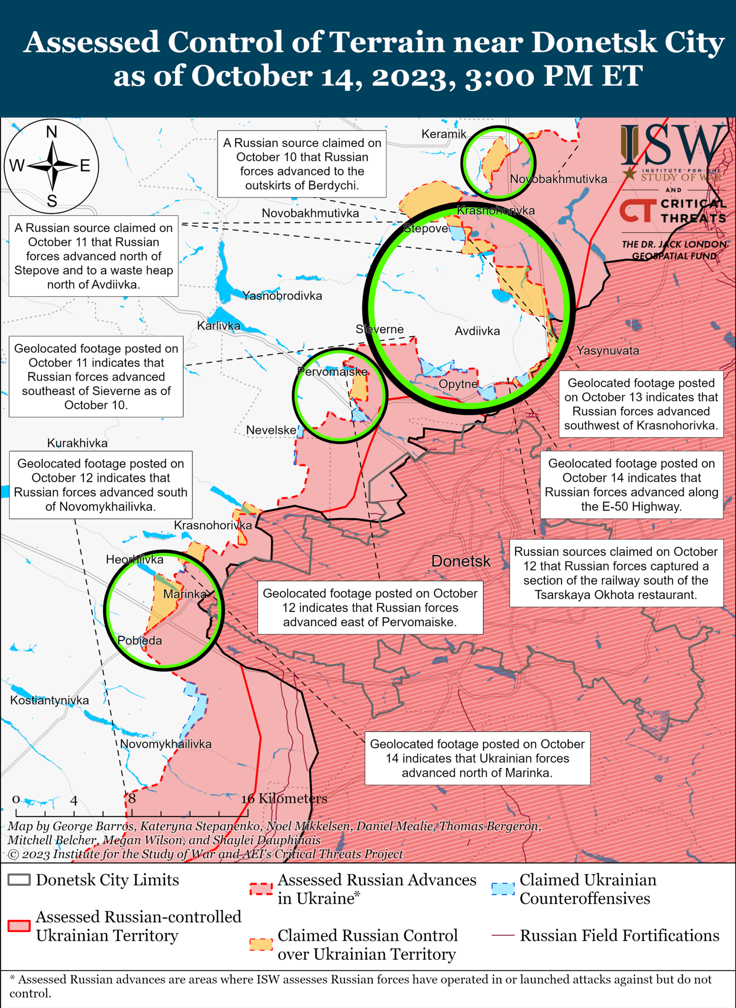 ISW: AFU advances north of Marinka, Russian troops face resistance near Avdiivka
