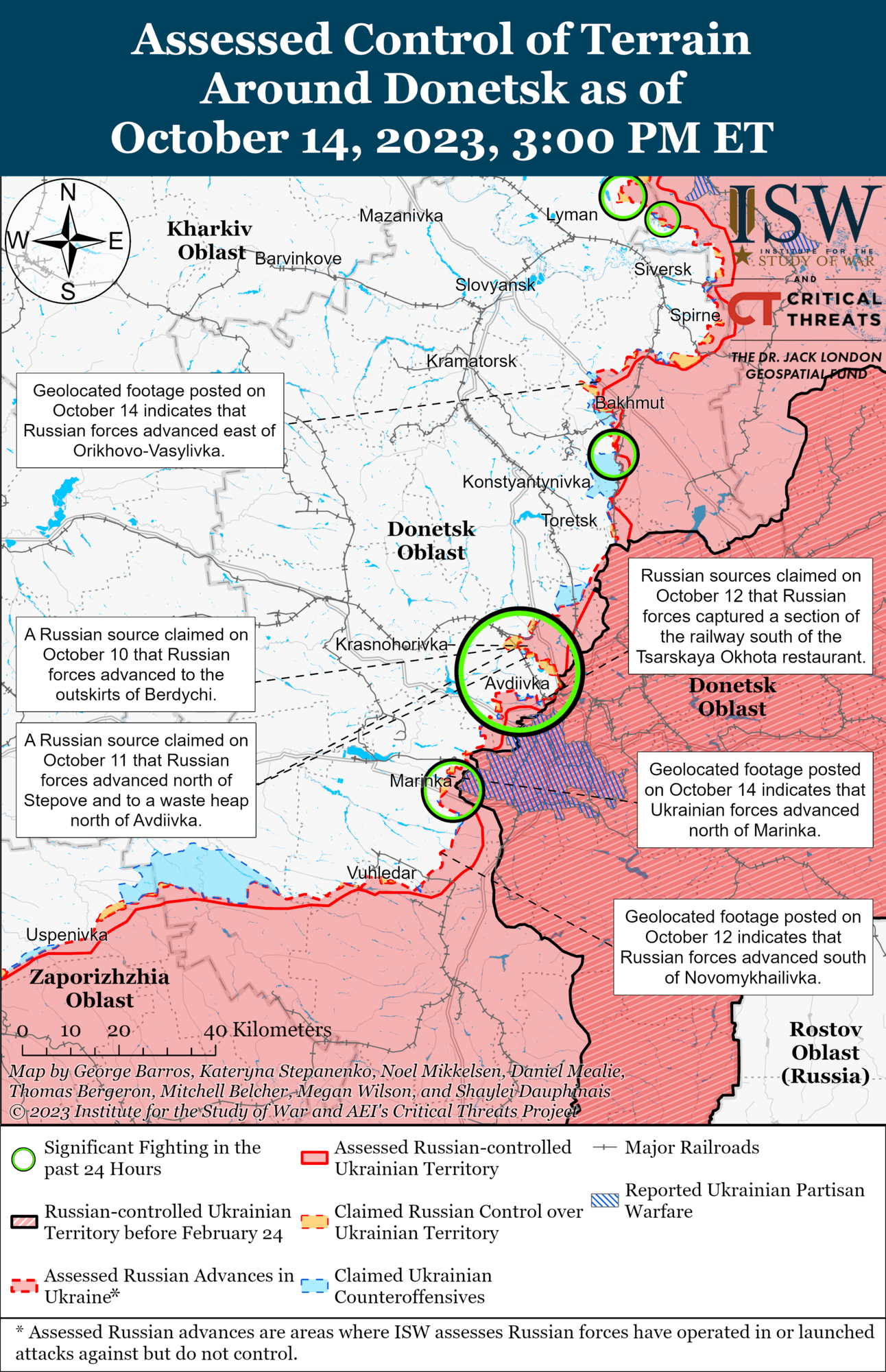 ISW: AFU advances north of Marinka, Russian troops face resistance near Avdiivka