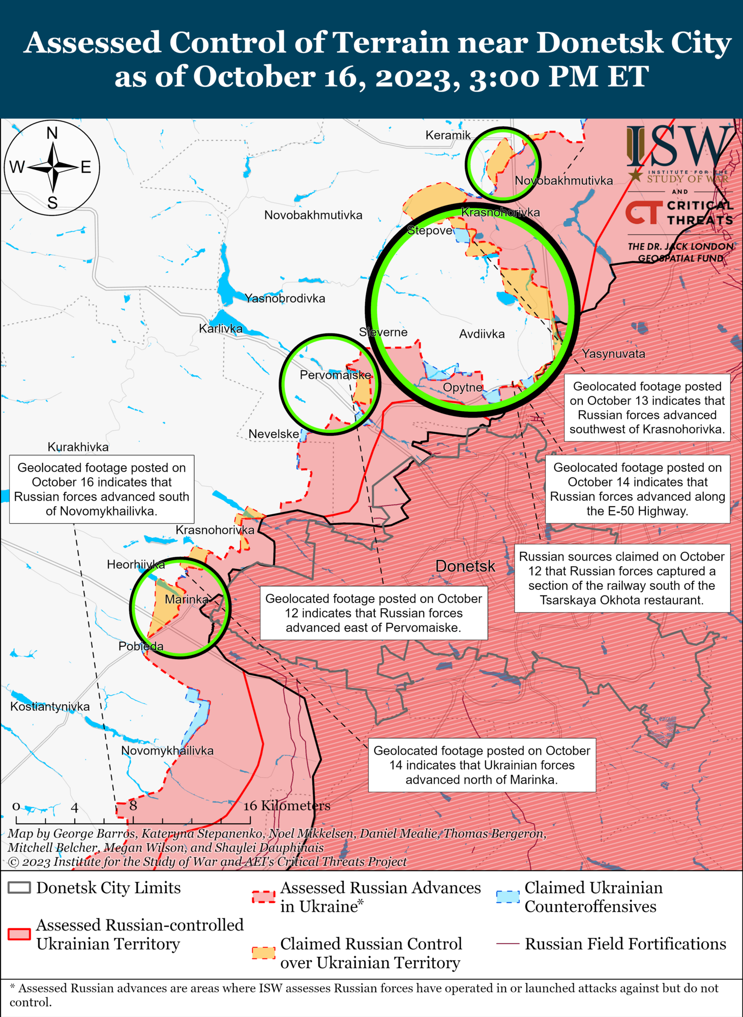 Rosja rozmieszcza dwie brygady, by zintensyfikować ofensywę na froncie w Awdijiwce, ukraińskie siły zbrojne nacierają na dwóch kierunkach: Analiza ISW