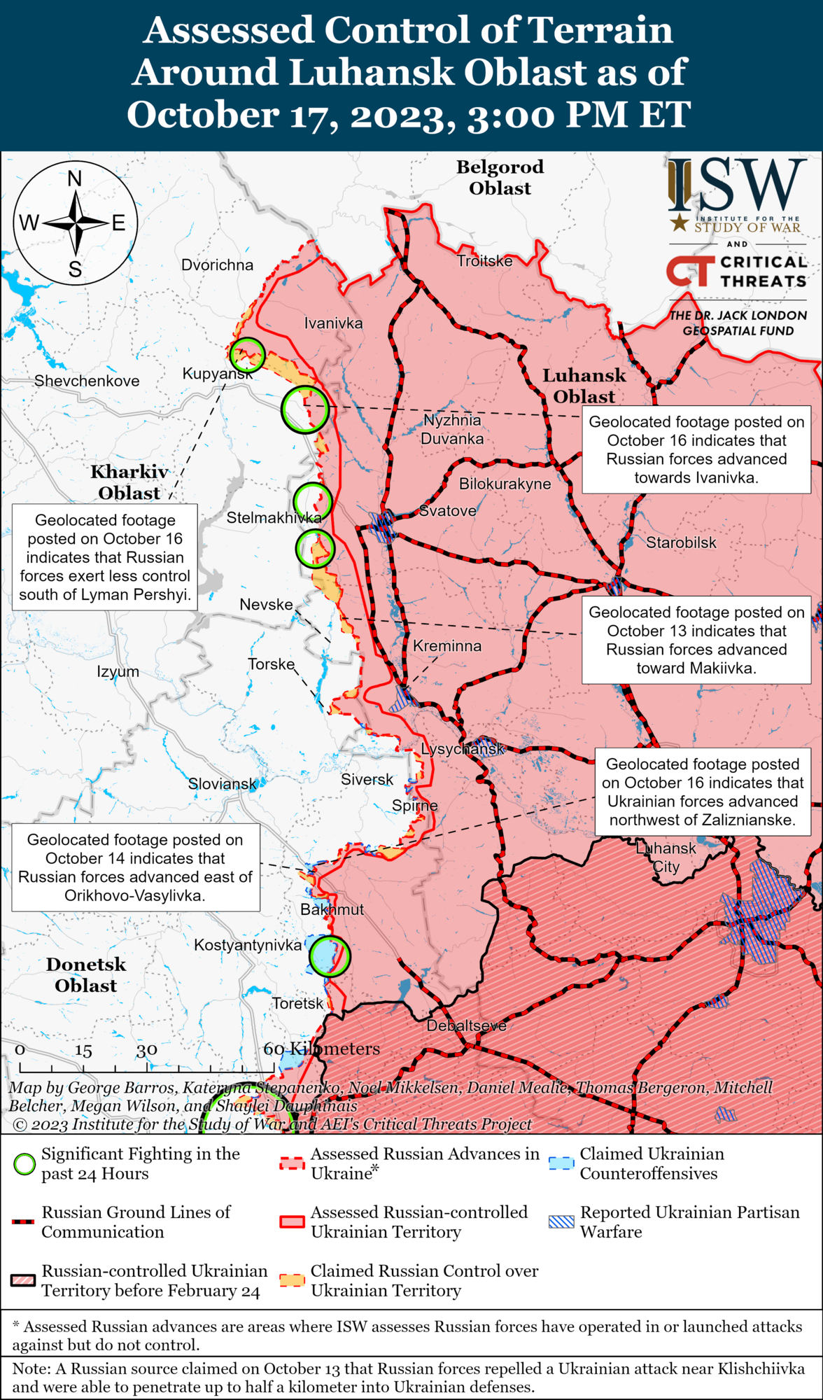 Frontline in Kharkiv and Luhansk regions