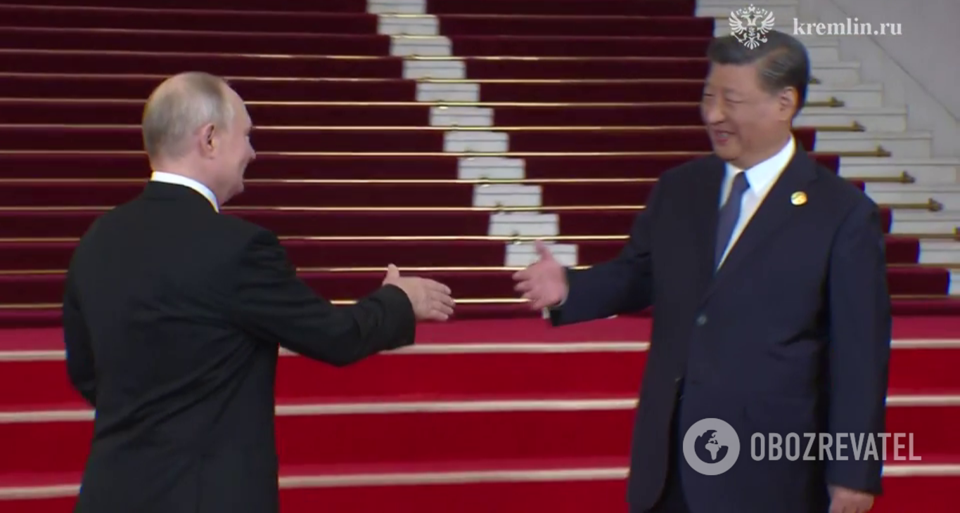 The heads of Russia and China. Meeting in Beijing on October 17, 2023.