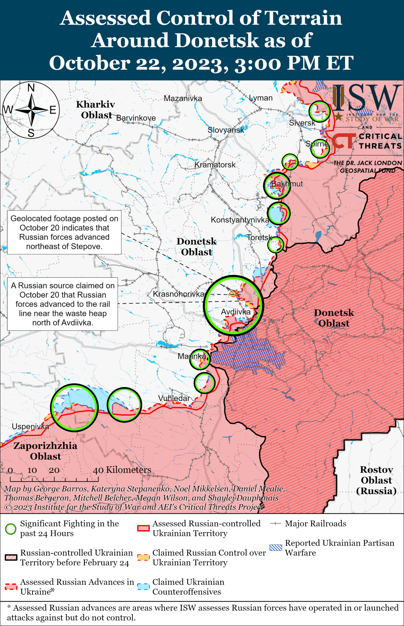 Mapa walk w regionie Doniecka