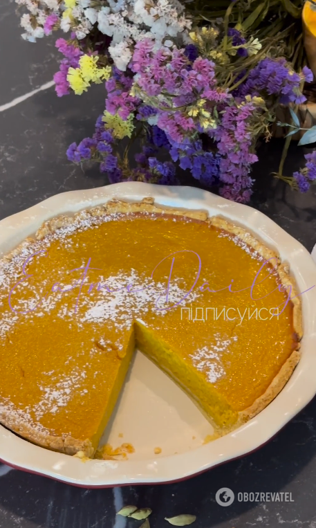 Delicious pumpkin pie on shortcrust pastry: very quick to prepare