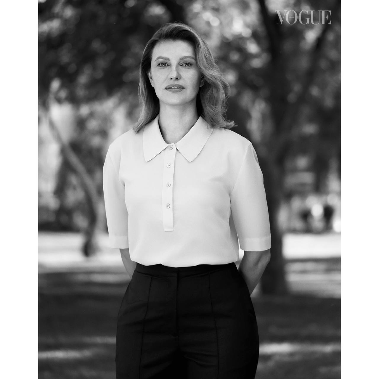 Powściągliwa elegancja: Zeleńska w delikatnej jesiennej stylizacji dla Vogue Ukraine