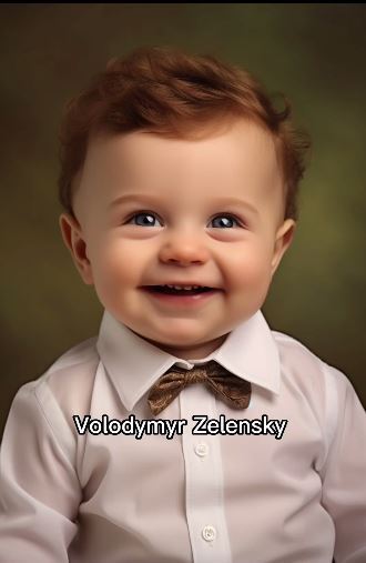 Artificial intelligence drew world leaders as babies: funny photos of Zelenskyi, Macron, Johnson and others