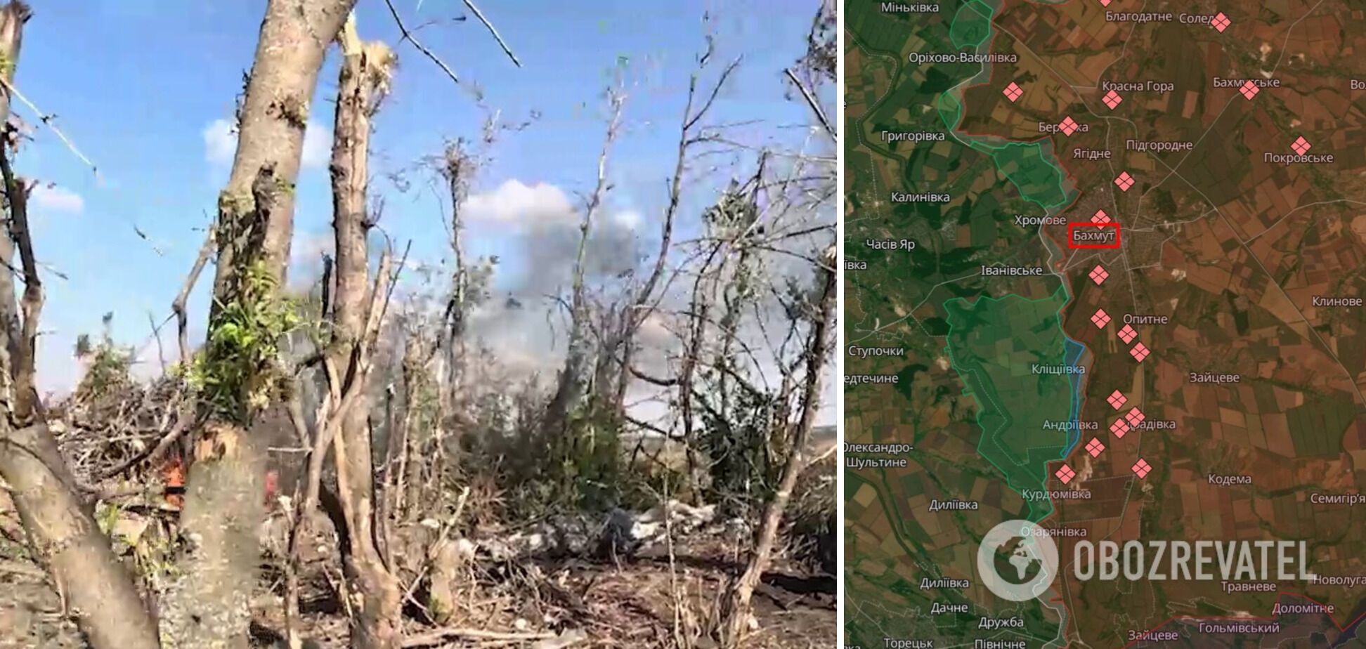 ''The forest belt was burning from grenades and shells'': Ukrainian Armed Forces show footage of enemy trenches near Bakhmut. Video