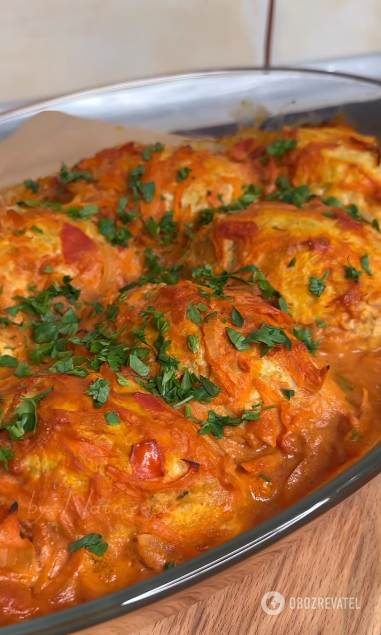 Juicy lazy cabbage rolls without steaming the vegetable