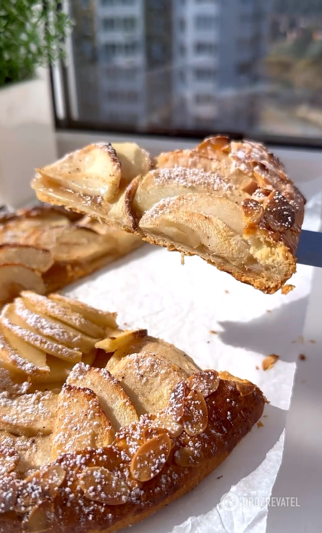 Simple apple galette in 25 minutes: the dough turns out very crispy