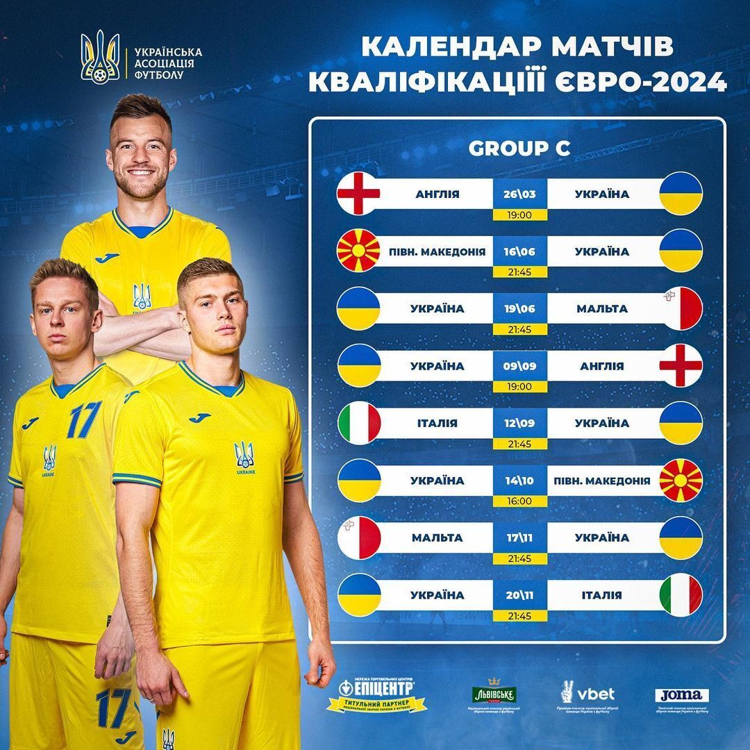 Full schedule of the Ukrainian national football team in 2023: calendar and match results