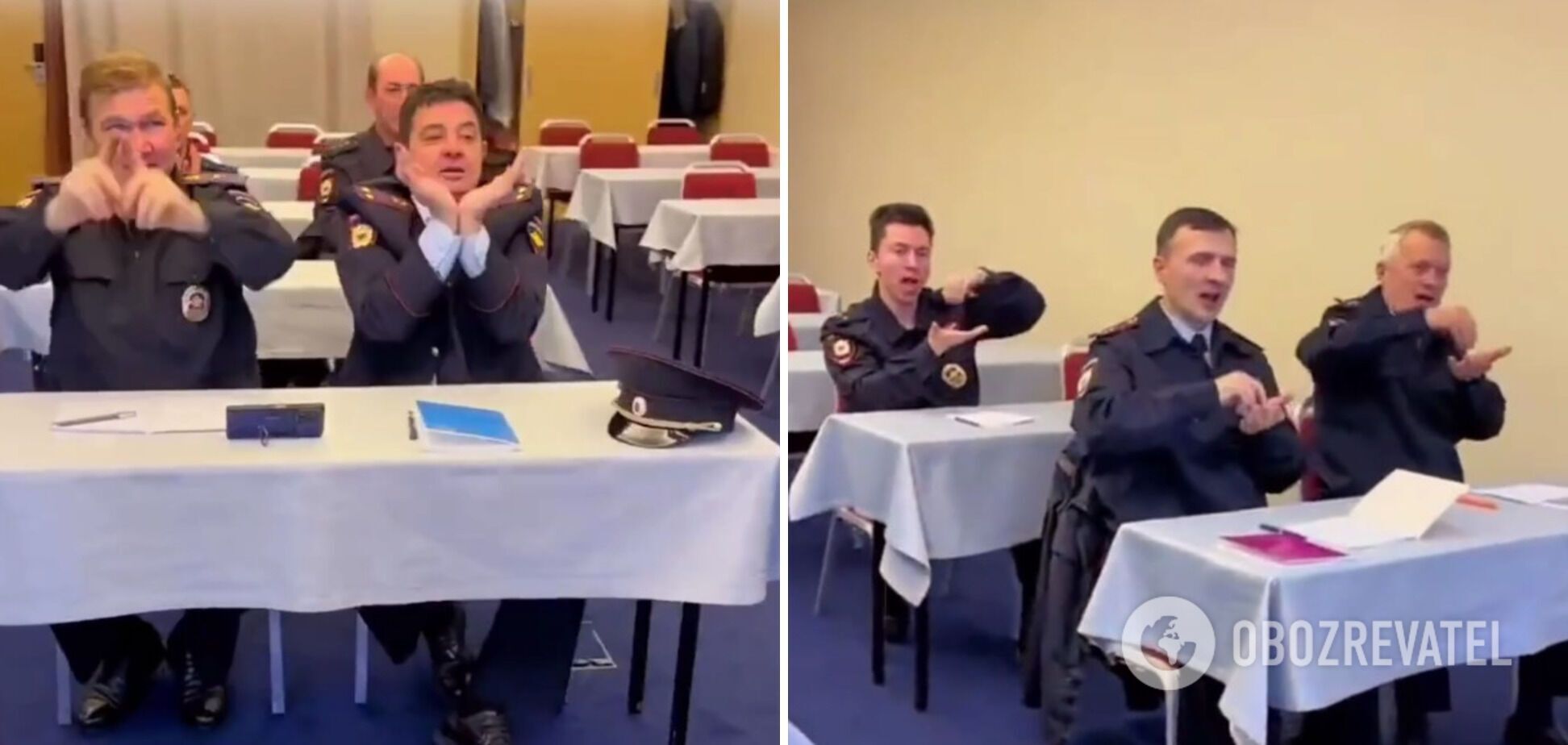 Are they preparing for something? A video of Russian police officers learning to sing in Chinese has been posted online