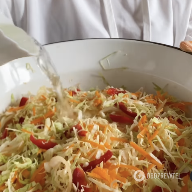 Preparing the salad