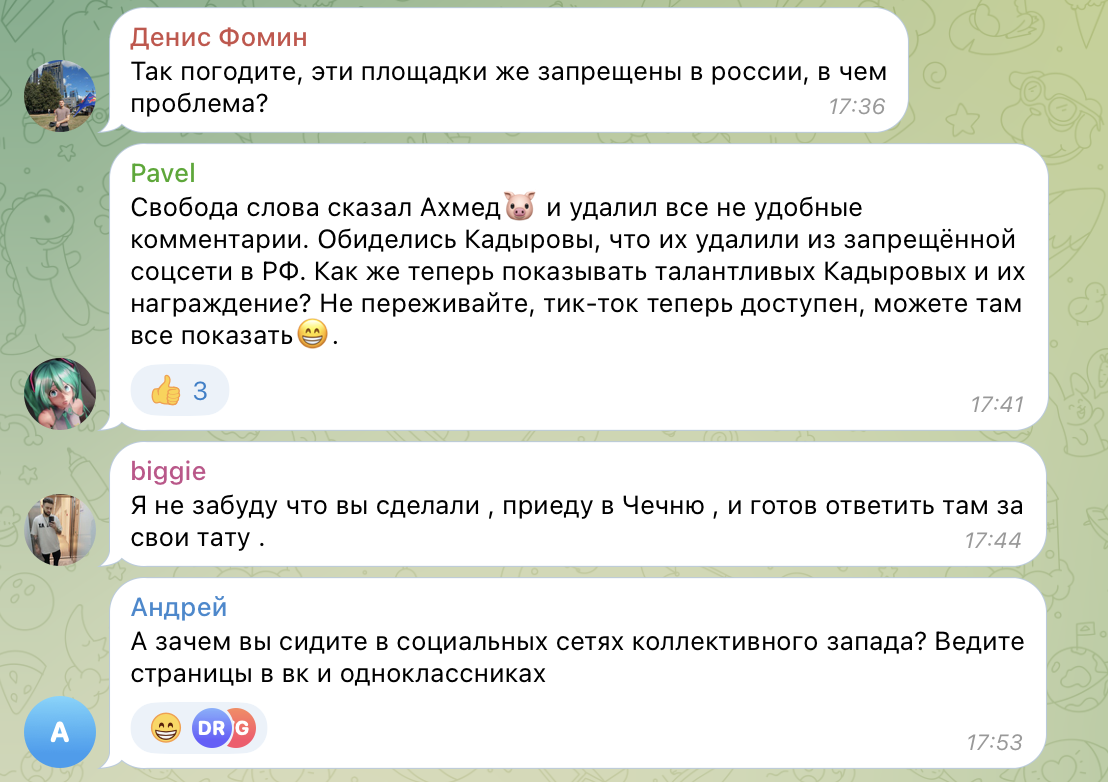Instagram zablokował konta Kadyrowa i jego synów: Rosjanie radzili im prowadzić strony na ''Odnoklassnikach'' i wyśmiewali ich za marudzenie