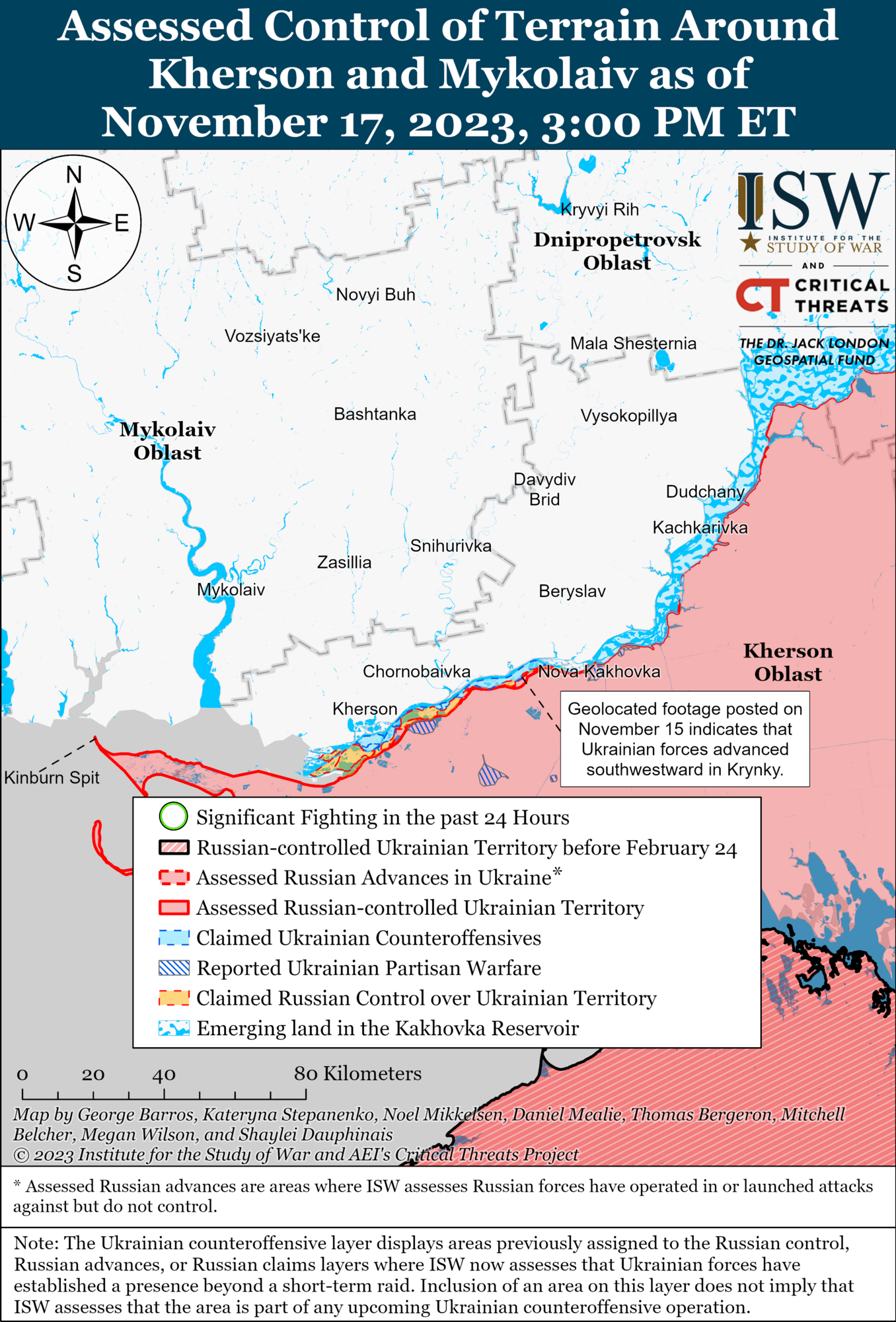 Ukraińskie Siły Zbrojne prowadzą operacje na lewym brzegu obwodu chersońskiego, ale okupanci wyciągnęli ''wnioski'' z Zaporoża - ISW