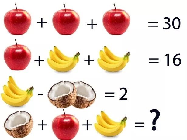 Not everyone will solve this: a math puzzle with fruits