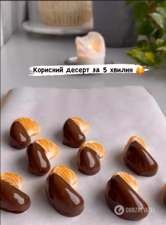 Chocolate covered tangerines: a dessert that takes 5 minutes to prepare