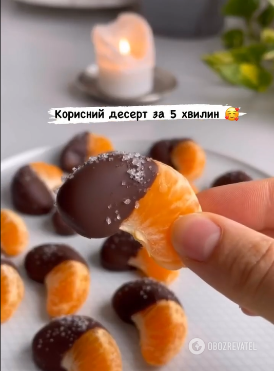 Chocolate covered tangerines: a dessert that takes 5 minutes to prepare