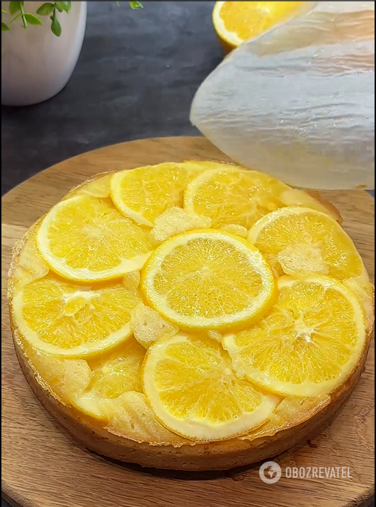 Puffy orange pie for tea that melts in your mouth