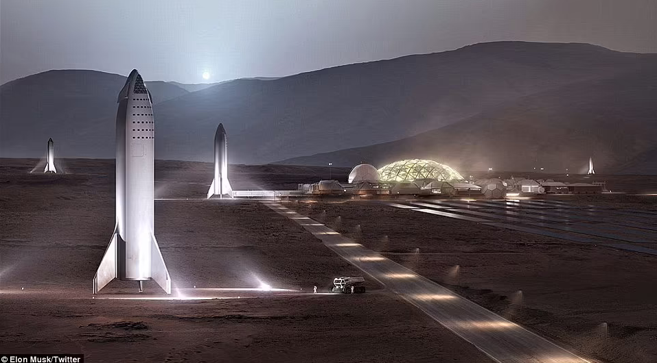 Musk shows how he envisions a base on Mars