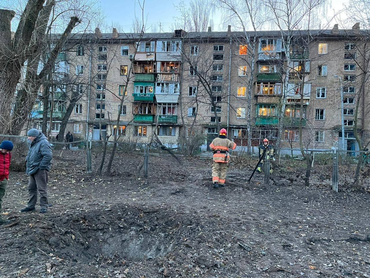 Kindergarten damaged and apartments' windows broken: Kyiv city RMA showed the consequences of drones' debris fall in the capital. Photos