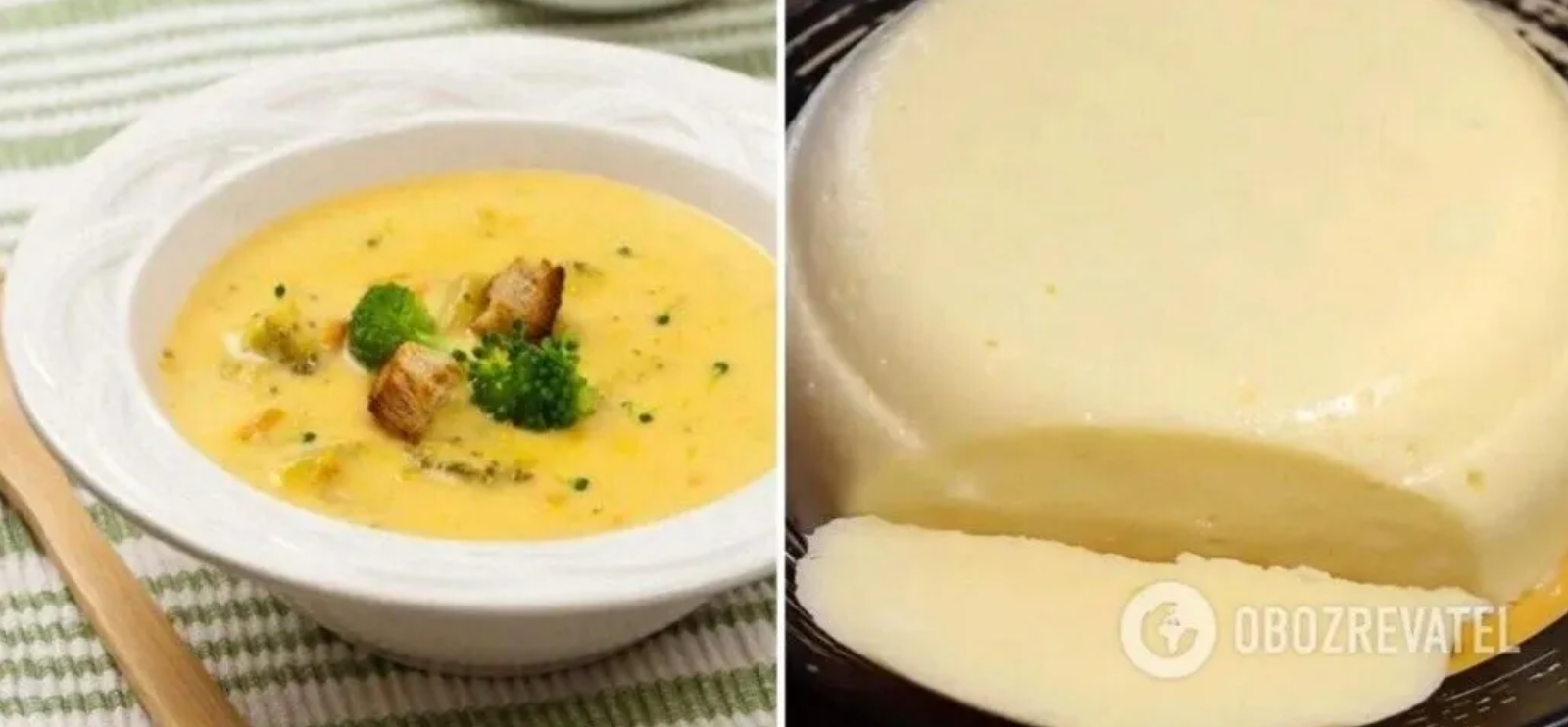 Soup with melted cheese
