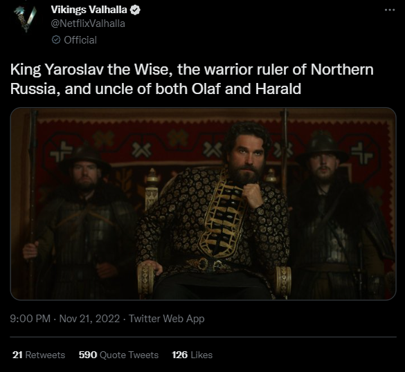 Netflix corrected a post in which they were calling Yaroslav the Wise ''the ruler of northern Russia'' after a high-profile scandal