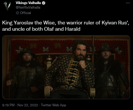 Netflix corrected a post in which they were calling Yaroslav the Wise ''the ruler of northern Russia'' after a high-profile scandal