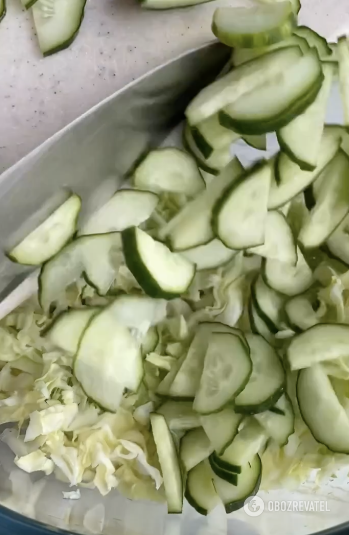 Cabbage with cucumbers