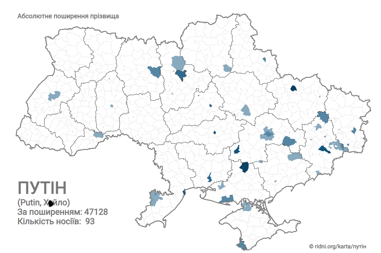 Ile osób na Ukrainie nosi nazwisko Putin: gdzie jest ono rozpowszechnione?