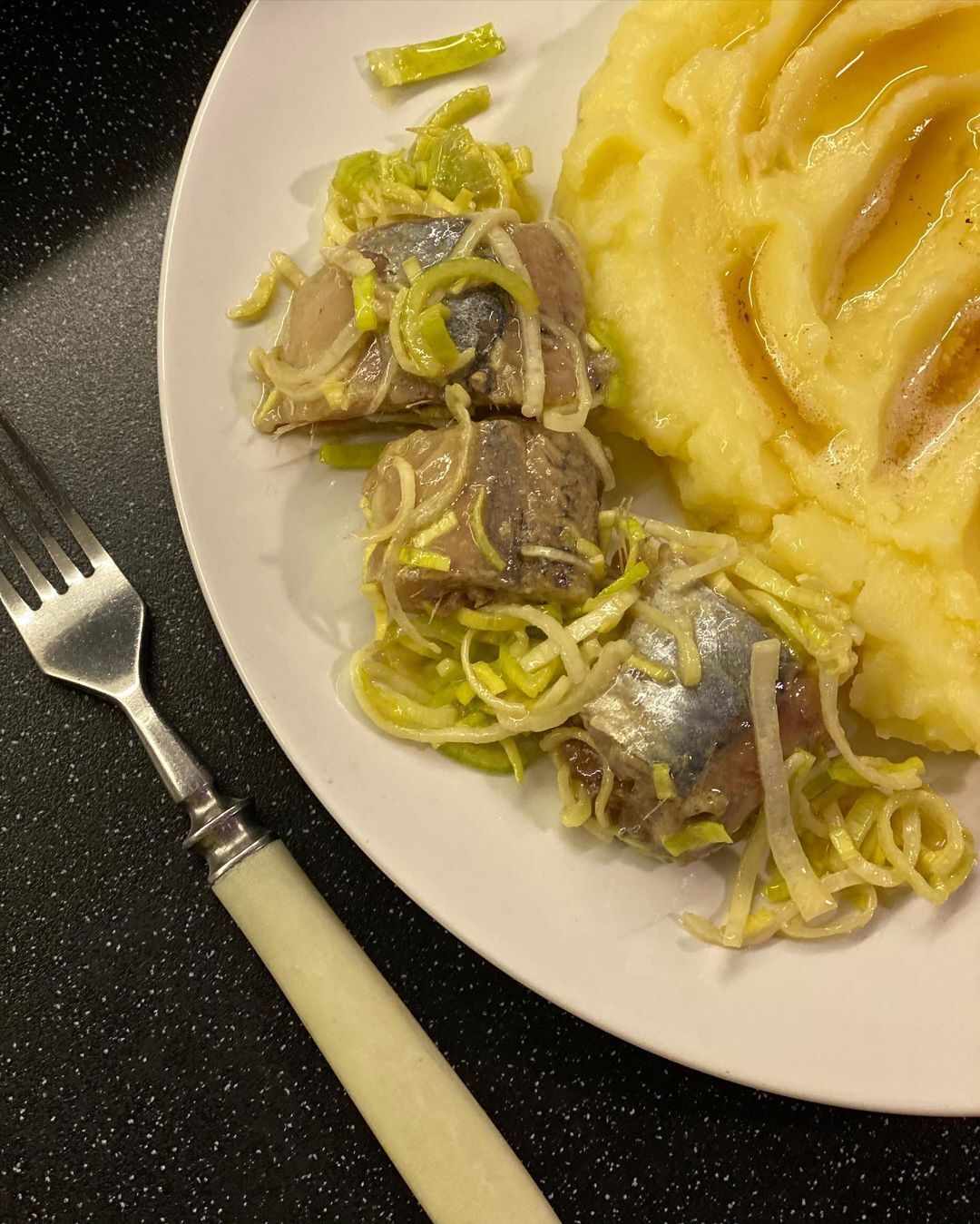 Ready-made herring with mashed potatoes