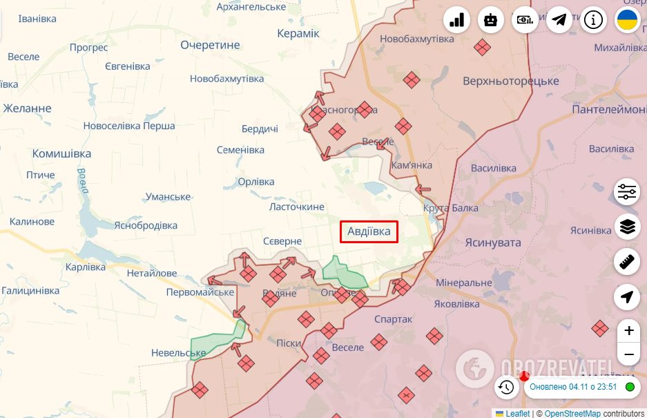 Avdiivka on the map