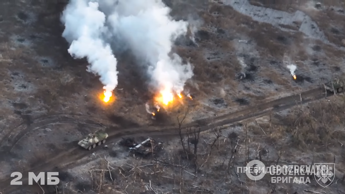 Russian military equipment in the area of Avdiivka