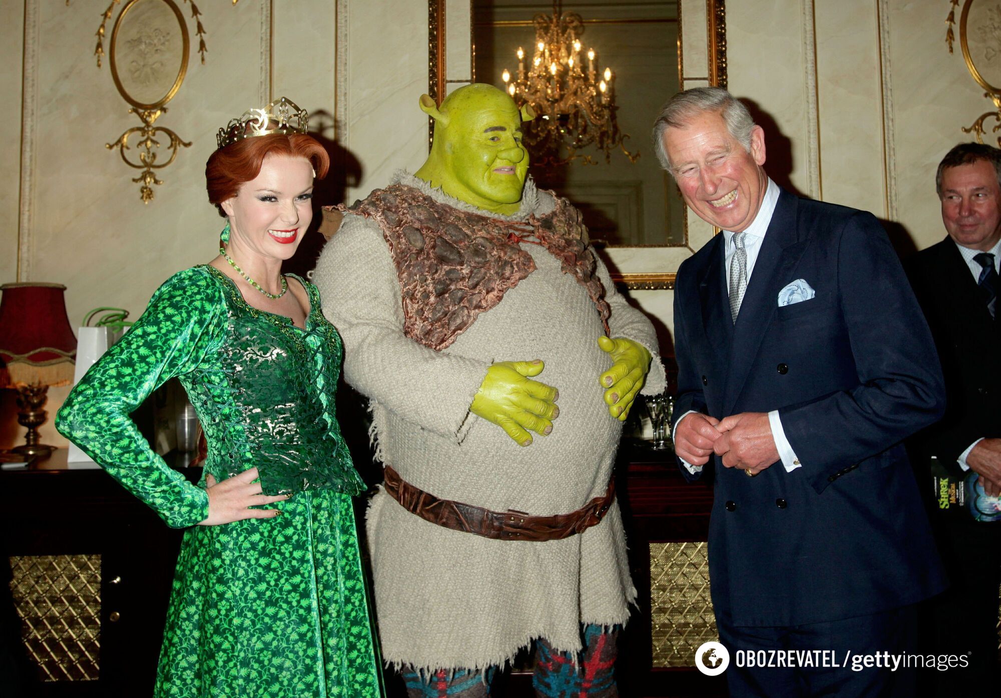 Prince Harry shows his tongue and King Charles poses with Shrek. 20 funny photos of the royal family