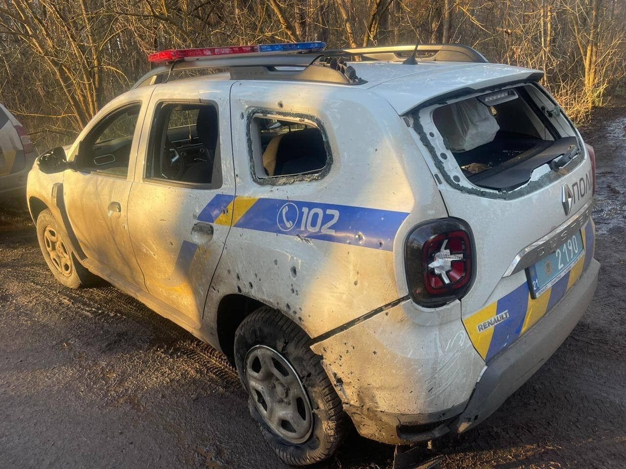 Occupiers in Kharkiv region threw a grenade at the car of the police officers who were en route to detain collaborators. Photo