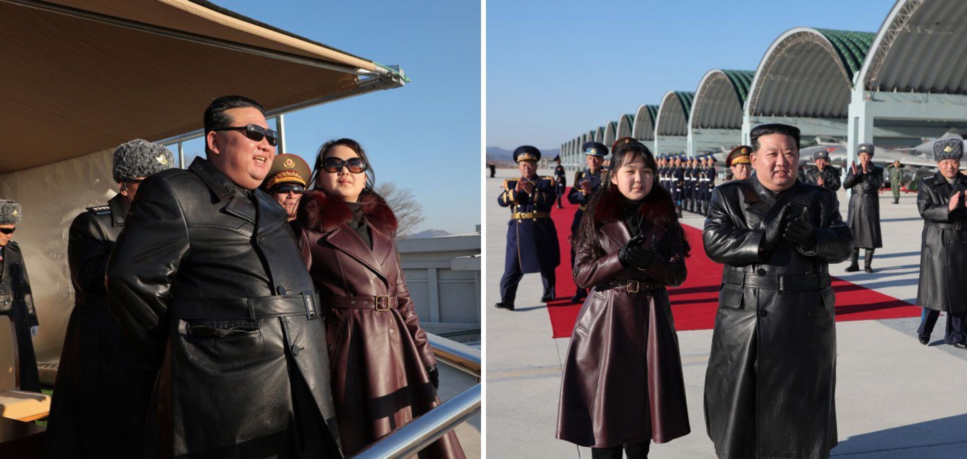 Kim Jong-un's 10-year-old daughter goes out in public with her father again: the DPRK leader in a leather cloak holds her hand