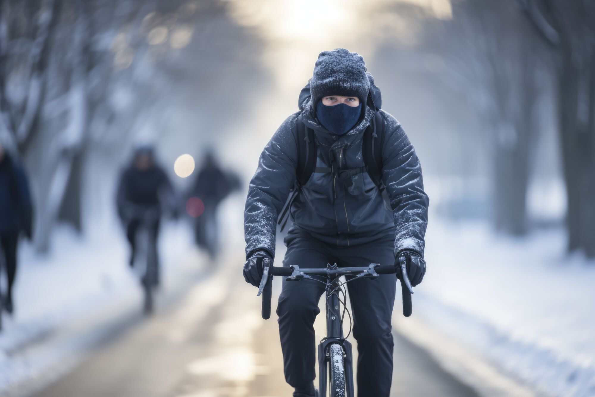 Wielu rowerzystów lubi zimowe przejażdżki