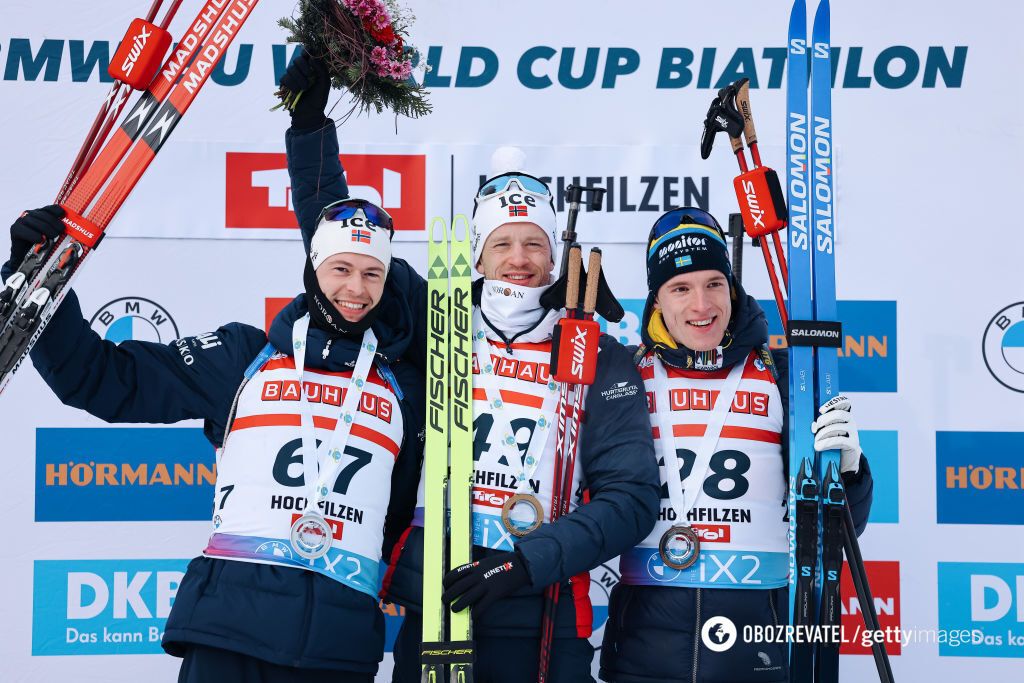 The whole podium: a unique situation took place at the Biathlon World Cup