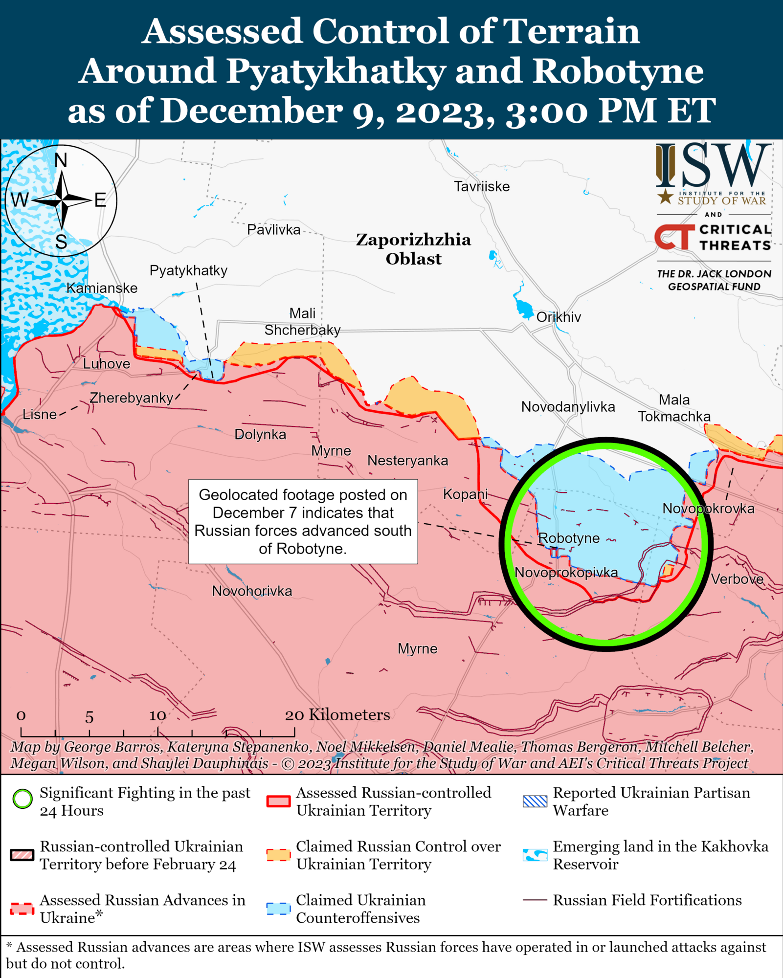 The occupants conducted offensives in several directions of the front in difficult weather conditions: ISW explained their goal