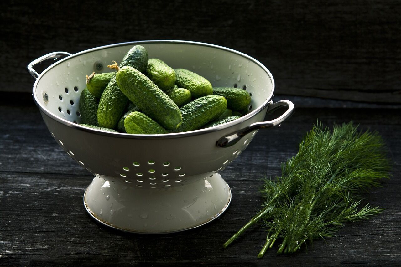 Crispy lightly salted cucumbers with garlic and hot pepper: perfect for salads