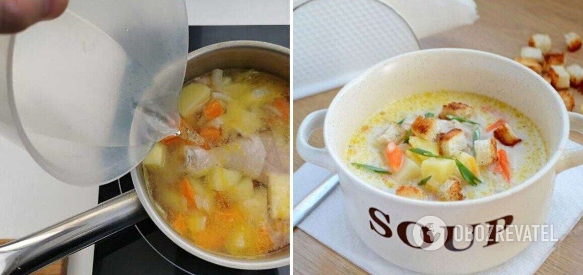Zupa serowa z klopsikami