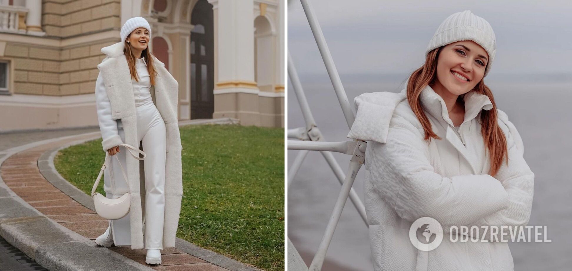 The actress is not afraid to wear white in winter