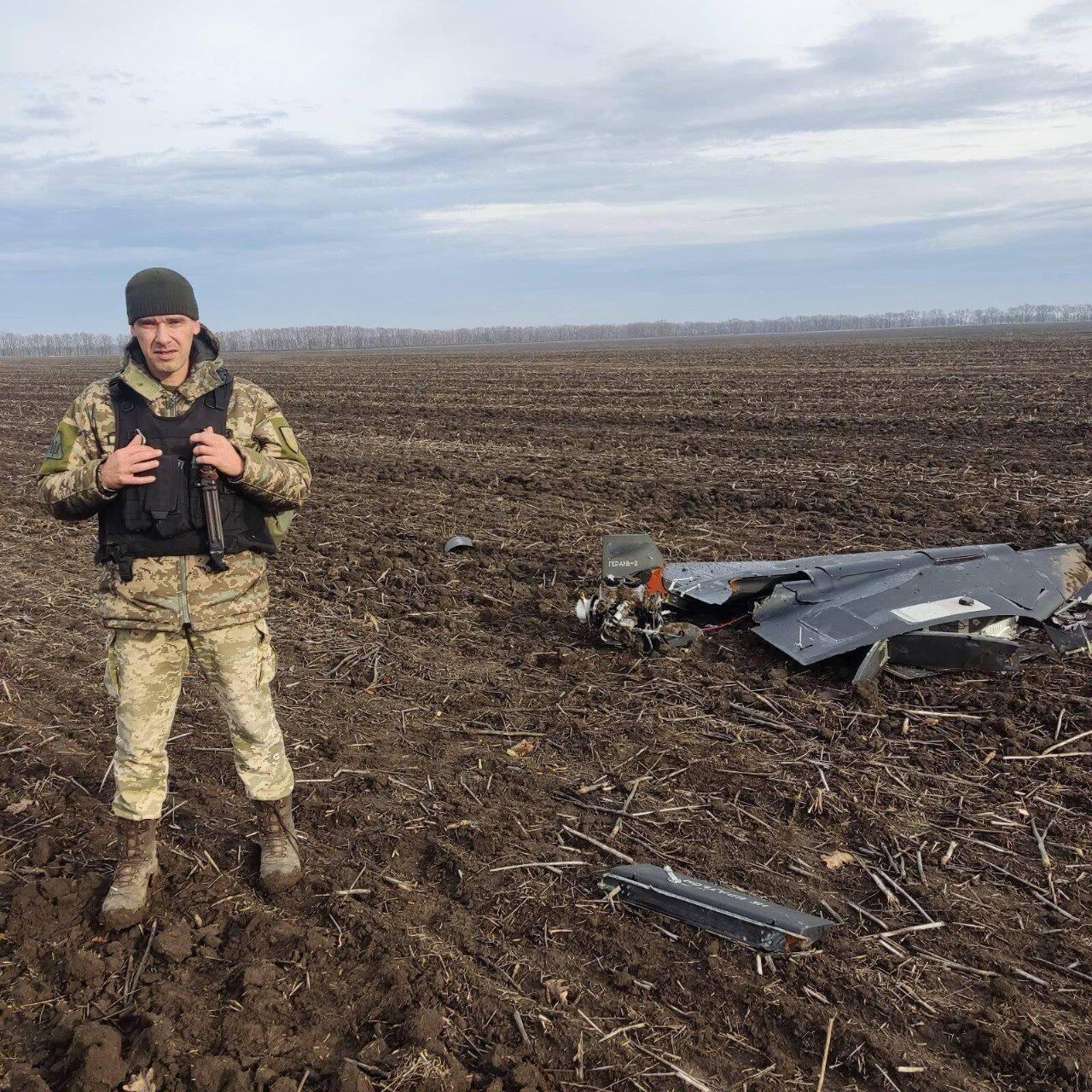 ''Be like Oleksandr'': Oleshchuk shared a photo of a soldier who destroyed ''Shakhed'' in Odesa region with a DShK machine gun