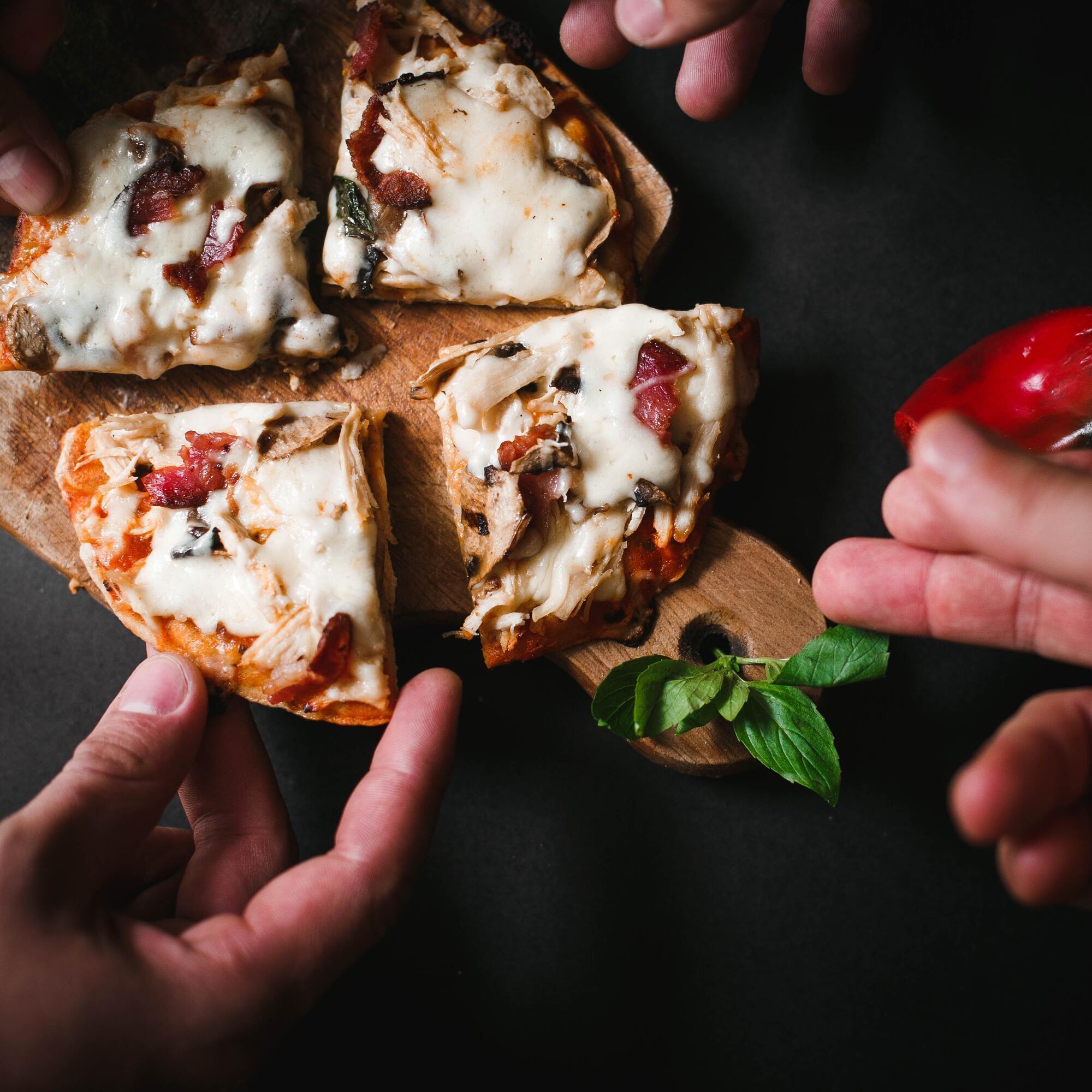 Pizza made from pita bread without an oven