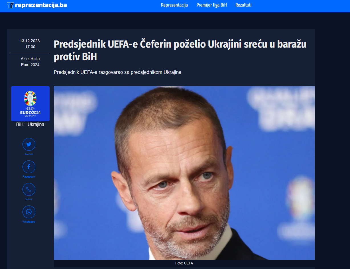 Čeferin zadzwonił do Zełenskiego i zmylił media w Bośni