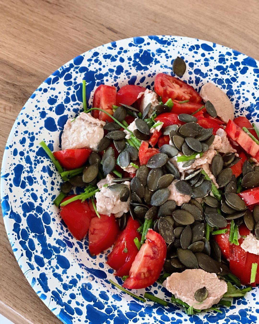 Tomato salad with cod