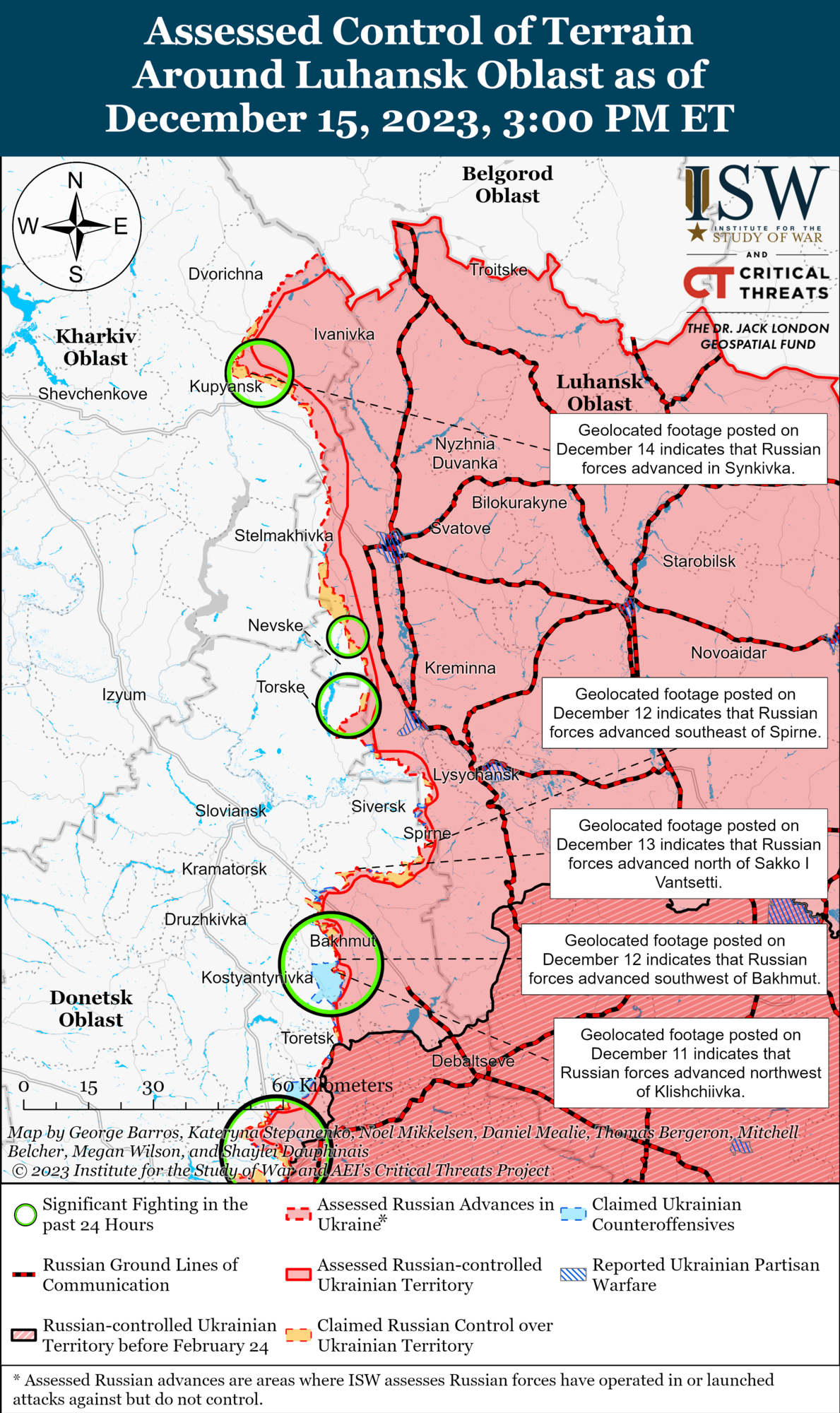 Linia frontu w obwodach charkowskim i ługańskim