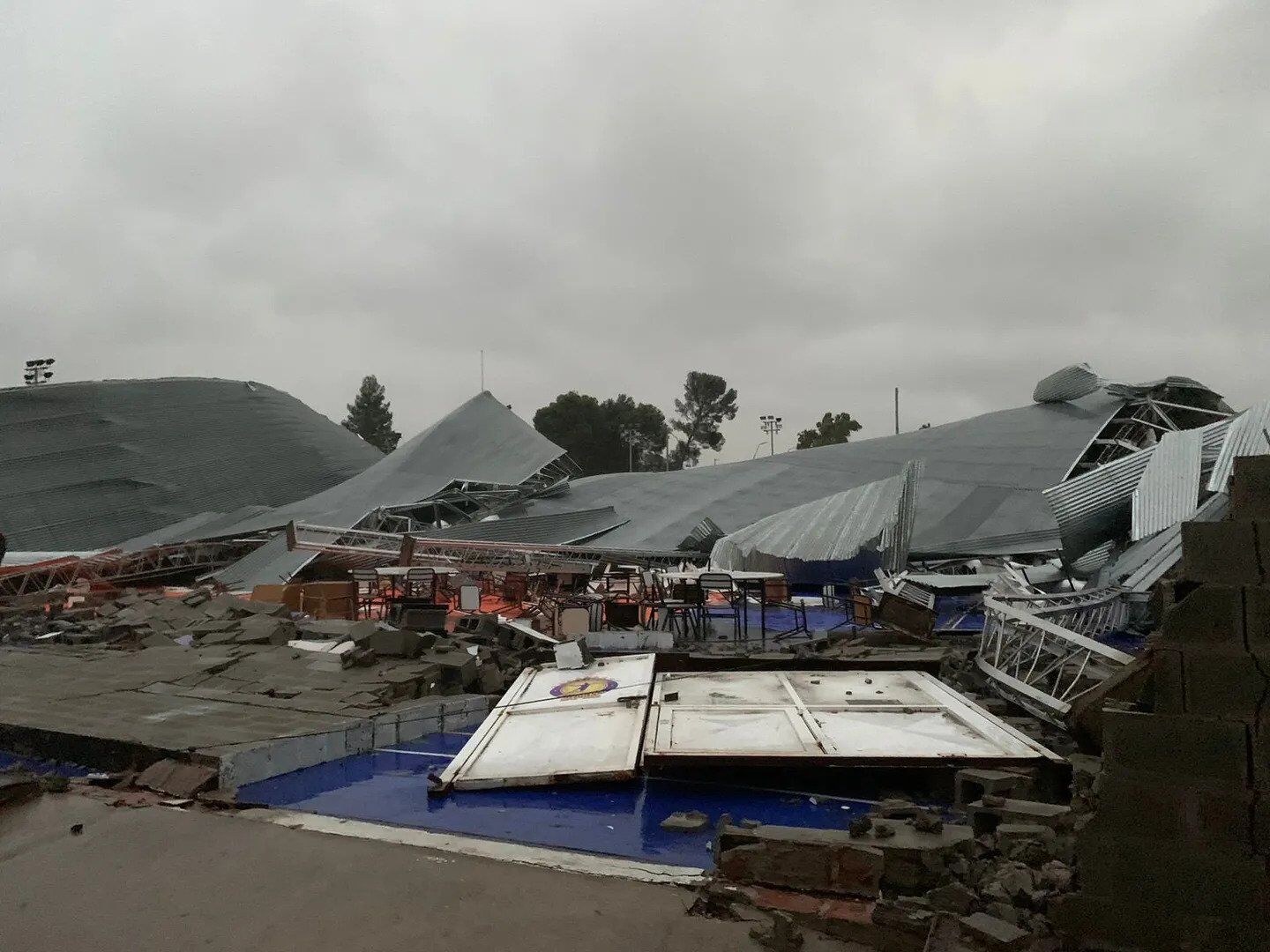 Hurricane collapses the roof of the sports club during a competition in Argentina, killing 13 people 