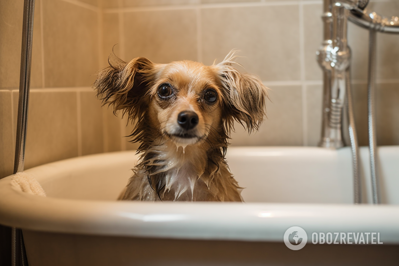 How to properly bathe a dog to get rid of a specific odor: basic tips